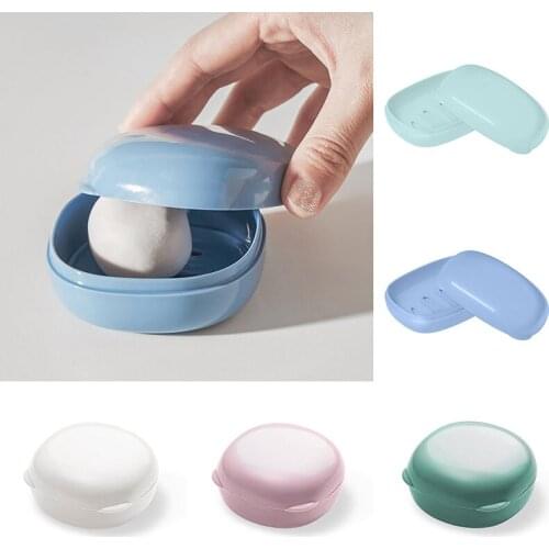 Soap Box Dish Round & Rectangle Plastic Soap Holder Container Wash Shower Home Shower Fo Bathroom Soap Case Drain Organizer Tray