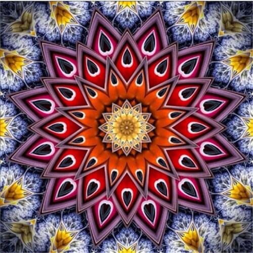 Flower Mandala DIY 11CT Embroidery Cross Stitch Kits Craft Needlework Set Cotton Thread Printed Canvas Home Dropshipping