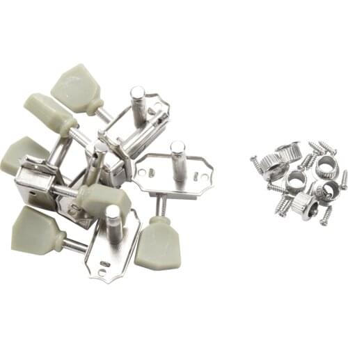 A Set 6 Pcs Jade Green Retro Trapezoid Button Locked String Tuning Pegs Key Tuner Machine Head for Guitar Lock Schaller Style