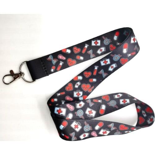 New 1 pcs cartoon nurse Key Chains Neck Strap Keys Camera ID Card Lanyard