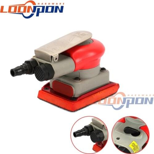 Rectangle Air Sander 1/4" Rectangle Square Red Gray Reciprocating Air Sander Grinder Polisher Machine Pneumatic Tools 10000 RPM