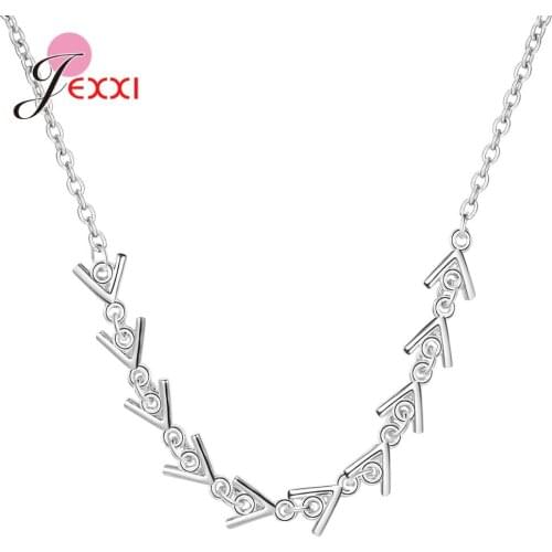 Genuine 925 Sterling Silver Triangle Pattern Pendant Necklace For Women Wedding Family Gifts Fine Jewelry 2 Colors For Choice