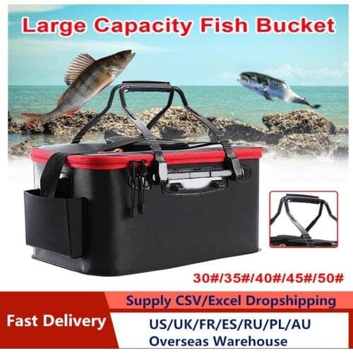 Portable EVA Fishing Bag Collapsible Fishing Bucket Live Fish Box Camping Water Container Pan Basin Tackle Storage Bag