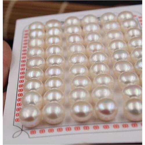 Zhuji Supplier Button Shape Freshwater Pearl For Jewelry Making 8-8.5mm Wholesale Loose Pearl Beads