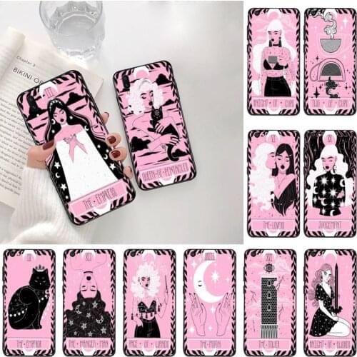 Pink Tarot Moon Cat Phone Case For Vivo Y91c Y17 Y51 Y67 Y55 Y7s Y81 Y19 Y97 Y93 V17 vivos5