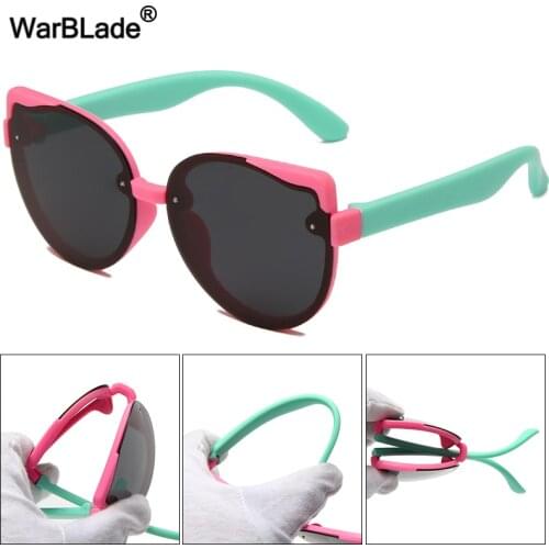 WarBlade New Polarized Kids Sunglasses Fashion TR90 Silicone Flexible Children Sun Glasses Retro Boys Girls Baby Eyewear UV400