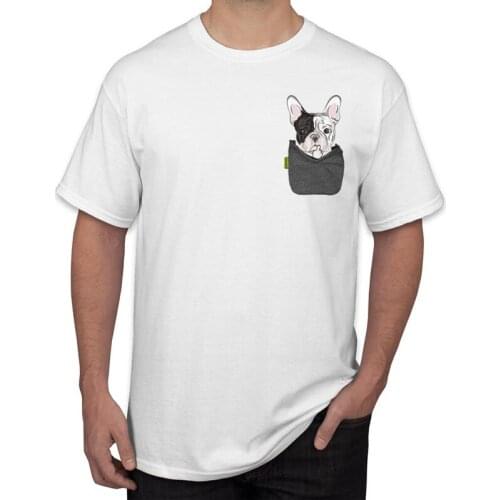 TEEHUB Hot Hipster Frenchie Bulldog In My Pocket Print Men T-Shirt Pocket German Shepherd Design Tops Short Sleeve O-Neck Tee
