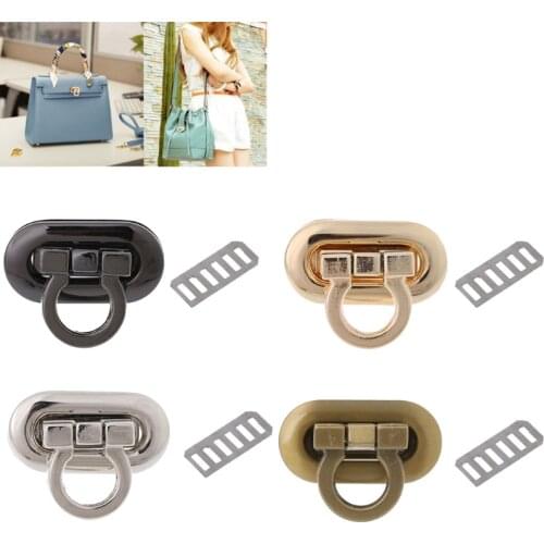 THINKTHENDO New Metal Clasp Turn Lock Twist Lock for DIY Handbag Craft Bag Purse Hardware