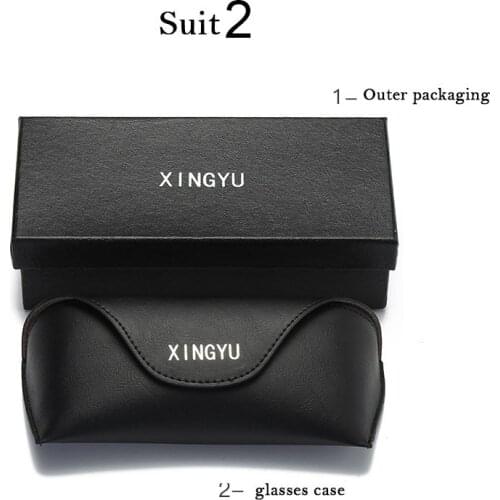 Packing box mens and womens high-end glasses case glasses cloth car clip set