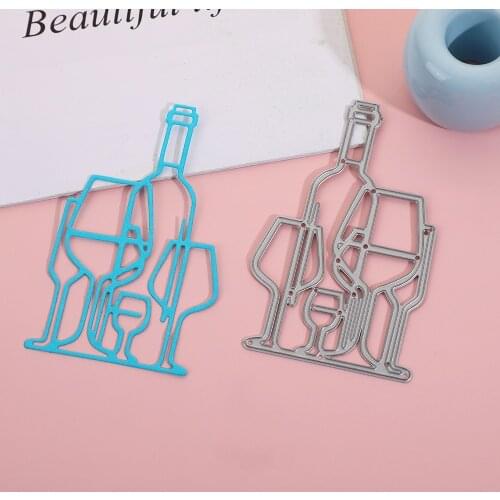 Red Wine Glass Cut Die Metal Cutting DIY Scrapbooking Card Making Photo Album Decorative Crafts Embossing 2021 New Stencil Dies