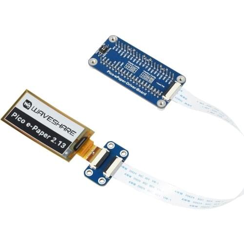 Waveshare 2.13inch Flexible E-Paper E-Ink Display Module For Raspberry Pi Pico, 212×104 Pixels, Black / White, SPI Interface