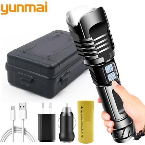 9-core XHP100 Brightest Led Flashlight USB Rechargeable Power Bank Battery Flash Light Torch Aluminum Zoomable Waterproof 30W