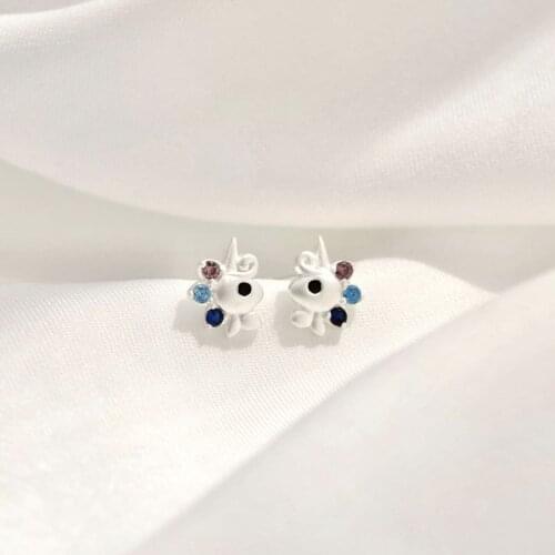 YC5110E S925 Fashion Cute Delicacy 4A Zircon Unicorn Ear Stud GIRLS Gift Party Banquet WOMENS Jewelry Earrings 2021