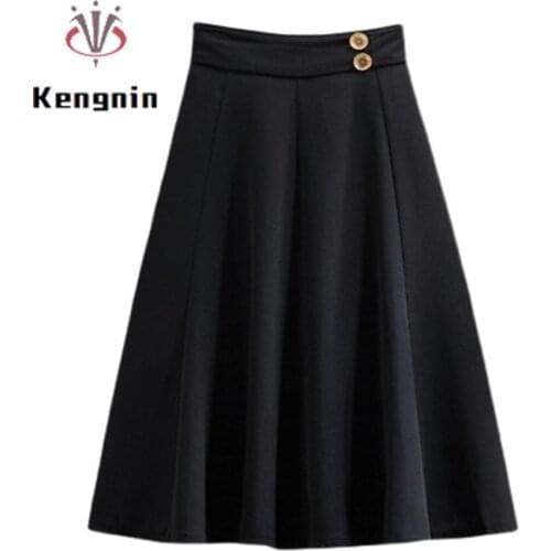 2021 Summer Oversized Womens Skirts A-Line Ladies Big Skirts Loose Black Color Female Midi Skirts Summer Clothing KE1525