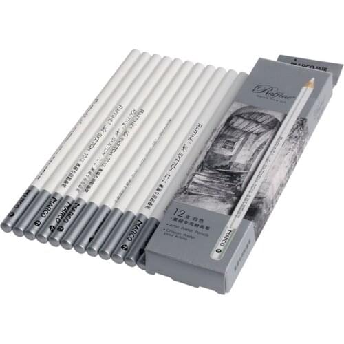 12pcs White Fine Art Drawing Non-toxic Base Pastel Pencils Set For Artist Sketch