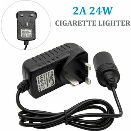 2A 240V Cigarette Lighter Socket UK 3-pins Plug to 12V DC Charger Power Adapter