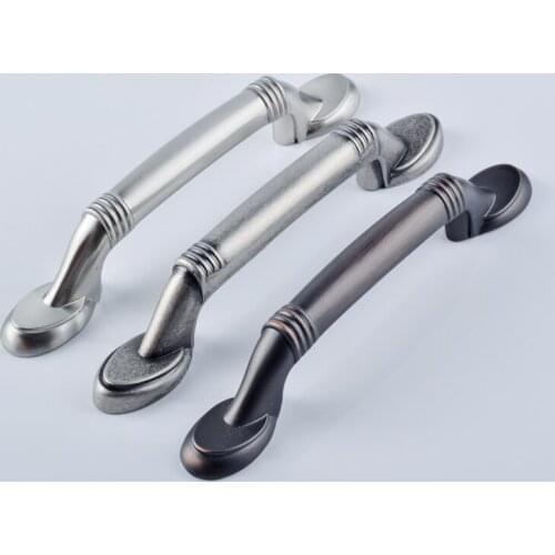 3" American minimalist retro black antique copper antique silver dresser kitchen cabinet door handle 76mm stain nickel handle