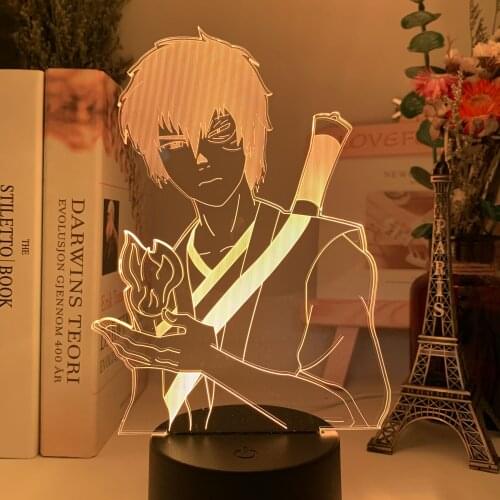 3D Avatar The Last Airbender Zuko Lamp for Home Decoration Birthday Gift LED Night Light Avatar Bedroom Decor Light Cartoon Lamp