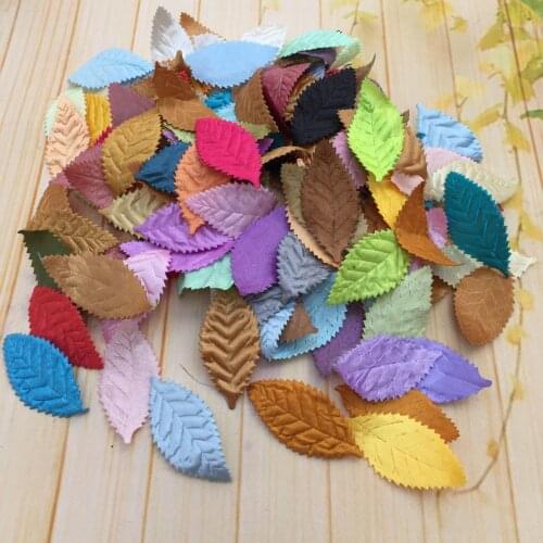50 Pcs/lot Silk Artificial Fake Flower Leaves Golden Tree Leaves Wedding Diy Handmade Materials Headdress Wreath Accessories