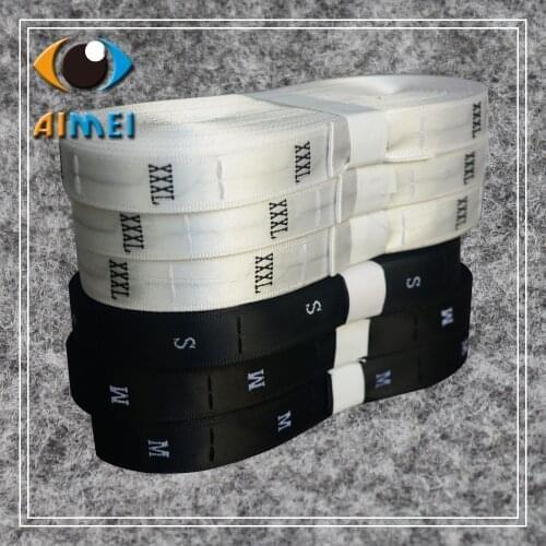 500Pcs/Lot In Roll Satin Woven Size Labels For Clothing Number Satin Size Label Garment Sewing Size Tag Clothes Silk Size Tags