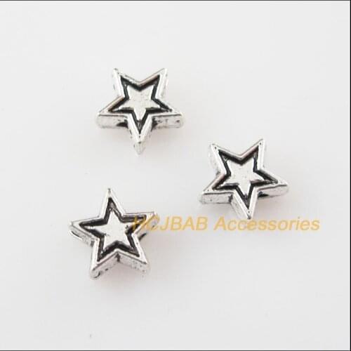 80Pcs Tibetan Silver Color Tiny Star Spacer Beads Charms 7.5mm