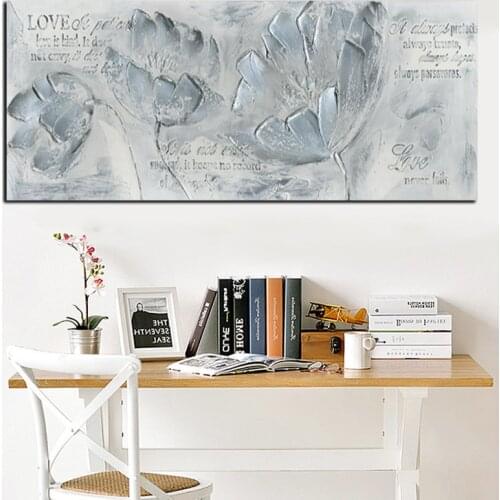 Print Abstract Knife Poppy Flower Quotes Landscape Oil Painting on Canvas Art Poster Modern Wall Picture For Living Room Decor