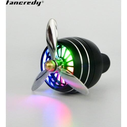 Car Air Freshener Car Styling Solid Air Vent Perfume Freshener for BMW Audi Toyota Ford Car Decor LED Fan Fragrance Clip in Auto