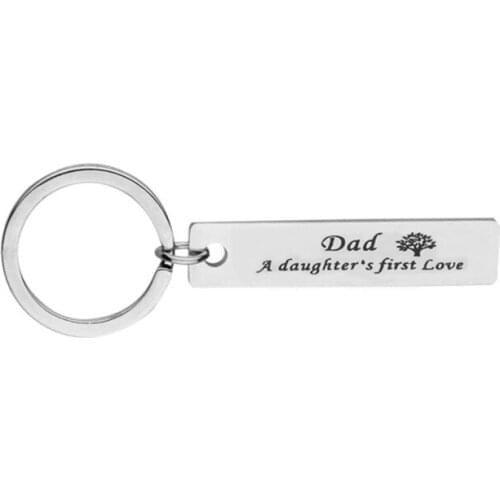 Oeinin Charms Key Chain Man Dad Daughter`s First Love Keychain Bags Lovers Letter Color Keyring Stainless Steel Pendant Llaveros