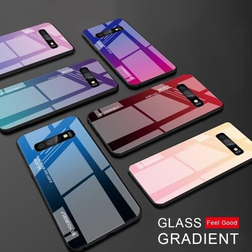 For Samsung Galaxy S10 plus Case Tempered Glass Gradient Back Cover For Galaxy M10 M20 M30 A10 A20 A20E A30 A50 A40 A60 A70 S10e