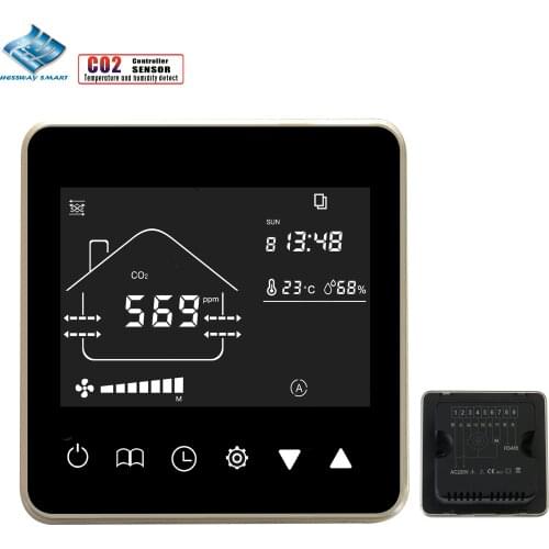 RS485&MODBUS CO2 Temperature Humidity Sensor for Carbon Dioxide 0-10V Proportional Output Adjustment 3 Speed Switch Optional