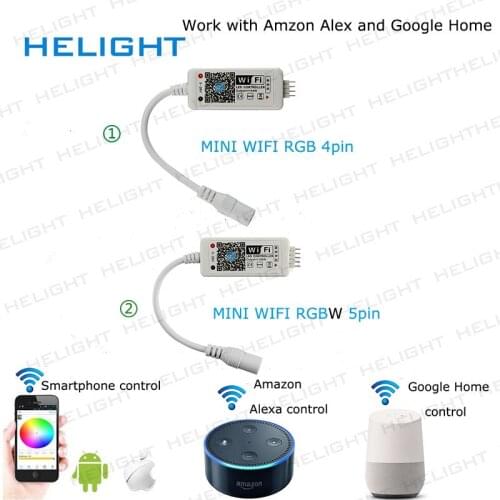 DC12-24V WIFI RGB/RGBW Music controller By Alexa Google Home voice Syc control for Strip light