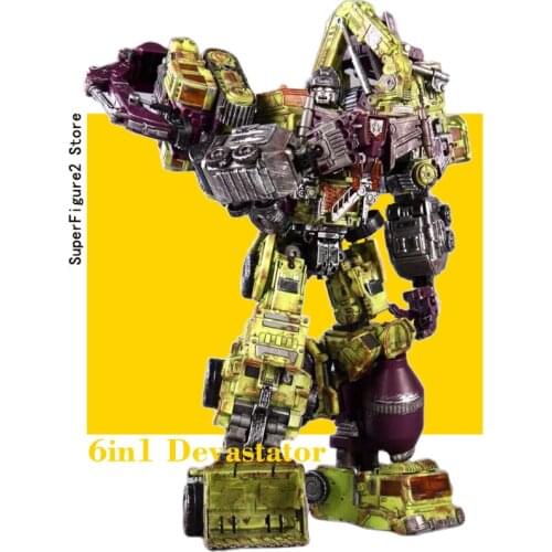 Transformation Action Figure NBK 3349S Devastator 6in1 Combiner Robot Battle Damage Ver. Model 43cm Oversize Deformation Car