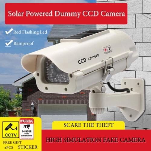 The solar energy Waterproof Fake Camera Two AA Battery LED Dummy Security Camera Ir Led Dome Camera Surveillance Camera