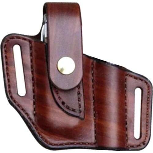 Flashlight Leather Sheath Multitool Sheath EDC Pocket Organizer Flashlight Knife Outdoor Storage Tool Organizer Belt Waist Bag