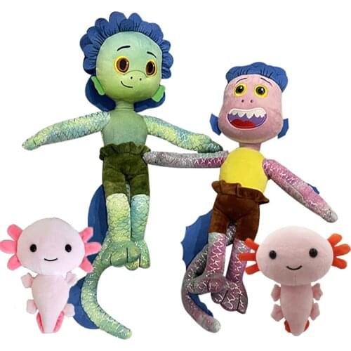 Kawaii Luca Alberto Sea Monster Plush Toy Cartoon Purple Girl Stuffed Toy Soft Axolotl Plush Doll Birthday Gift for Children
