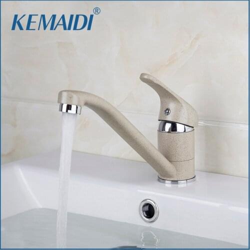 KEMAIDI Swivel Hot And Cold Mixer Tap Painting Bathroom Faucet Deck Mounted Bathroom Basin Sink Faucets Mixer Concise Style