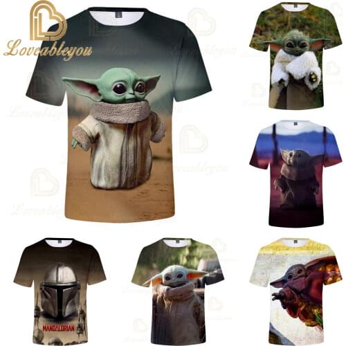Summer Children T Shirt for Boy Girl Cute Baby Baby-yoda T-shirt Fashion Streetwear Kids Short Sleeve Tshirt Tops