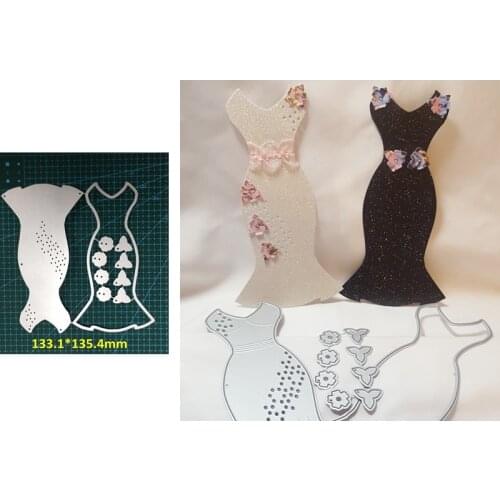 Fasion Evening Dress Bridesmaid Metal Cutting Dies Scrapbooking Template Card Album Embossing Crafts New Dies 2019