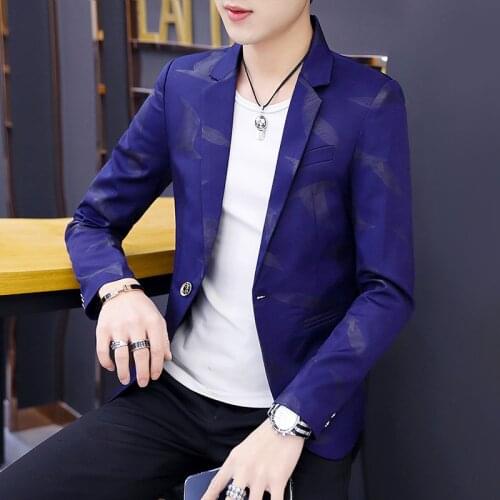 2021mens suit of cultivate ones morality leisure suit handsome printing teenagers