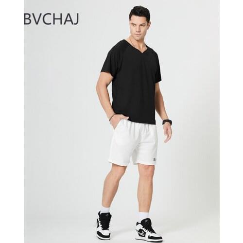 Summer Mens Sportswear Suit Jogging Short Sleeve V-neck T-shirt + Tight Waist Fitness Shorts Track Fashion Casual Sportswear