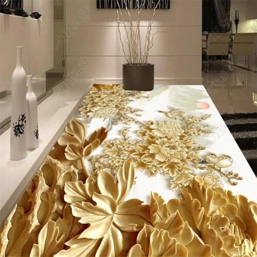 Beibehang wall papers home decor 3D abstract three-dimensional woodpapel mural carving floral floor tiles design mural wallpaper