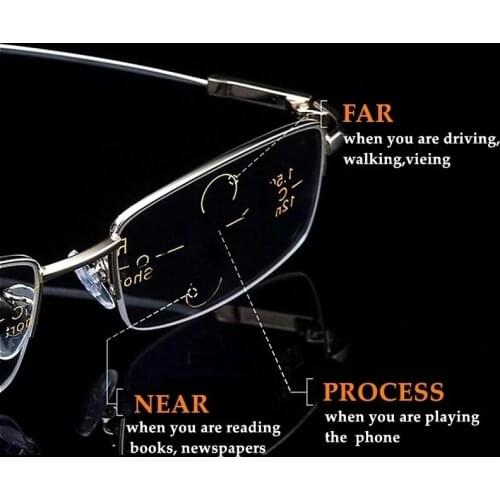 Sightto Progressive Glasses With Multifocal Lens Bifocal Reading Glasse Anti Blue Prescription Glasses Titanium Eyeglasses Frame