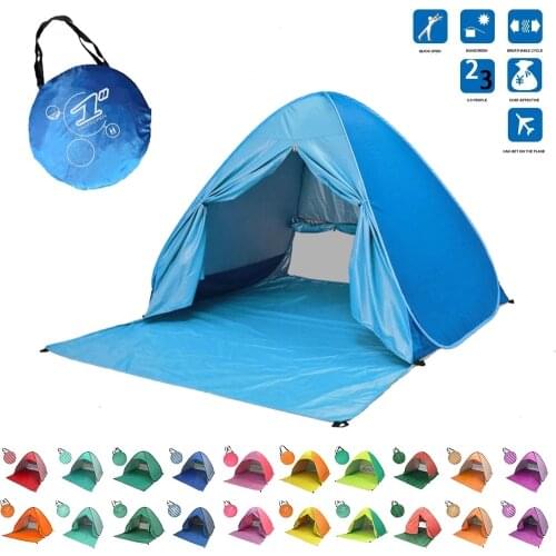 Beach Tent 165*150*110cm Pop Up Automatic Open Tent Family Ultralight Folding Tents Tourist Fish Camping Anti-UV Fully Sun Shade