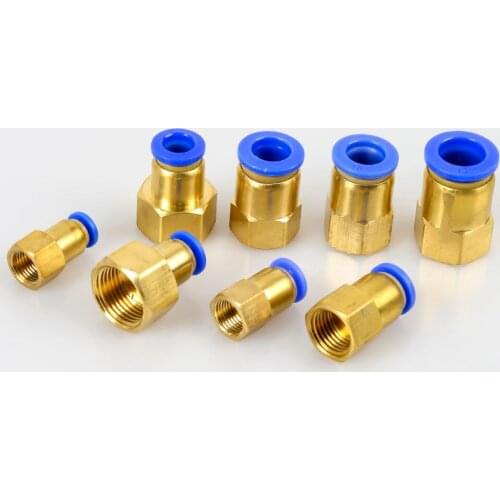 PCF air pipe fitting 4 6 8 10 12mm hose tube 1/8 "3/8" 1/2 "BSP 1/4" Female pneumatic brass wire connector quick joint connector