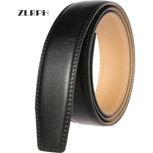 ZLRPH Belt mens leather without head automatic buckle belt cowhide youth headless belt body solid color belt