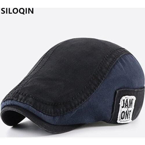 SILOQIN Snapback Cap Mens Washed Cotton Retro Berets New Autumn Adjustable Size Casual Brands Sports Caps Male Bone Dads Hats