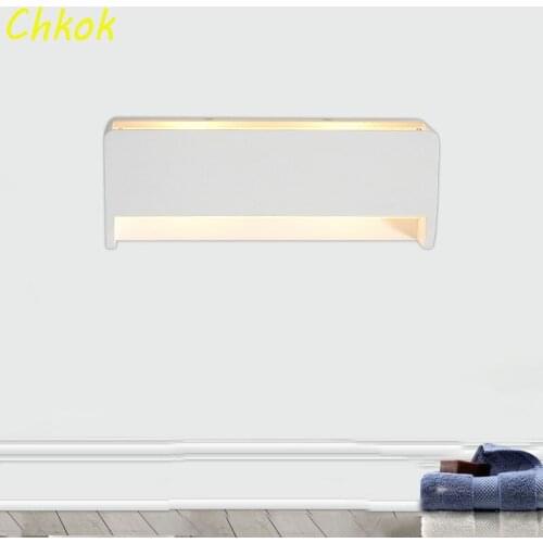 Chkok Nordic LED Wall Lamp INDOOR White Wall Lamp Simple Background Wall Lamp Living Room Bedroom Wall Lamp Hotel Aisle Lighting