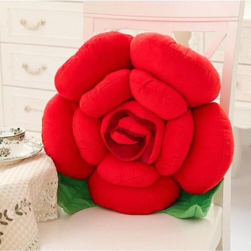 Stereoscopic Rose Style Novelty Home Wedding Decorative Pillows Sofa Cushion Soft Pillow cojines Valentines Day Gift coussin