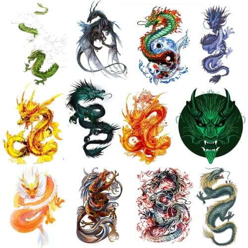 Punk Dragon Pterodactyl Iron on Patches For DIY Heat Transfer Clothes T-shirt Thermal transfer stickers Decoration Printing