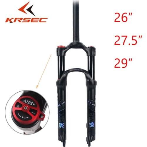 KRSEC MTB bicycle Suspension Fork 26/27.5/29inch 120mm travel Bicycle Fork Aluminum Air Shock 1-1/8'' Forks 9mm QR cycling parts